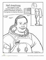 Neil Armstrong Coloring Space Kids Worksheet Scouts Sheet Pages Tiger Moon Outer Astronaut Ochoa Ellen Education Cycle Crafts Astronauts Kindergarten sketch template
