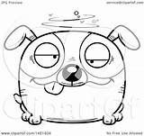 Lineart Mascot Drunk Character Dog Cartoon Illustration Royalty Cory Thoman Graphic Clipart Vector sketch template