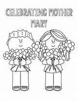 May Crowning Coloring Mary Pages Mother Subject Prek sketch template