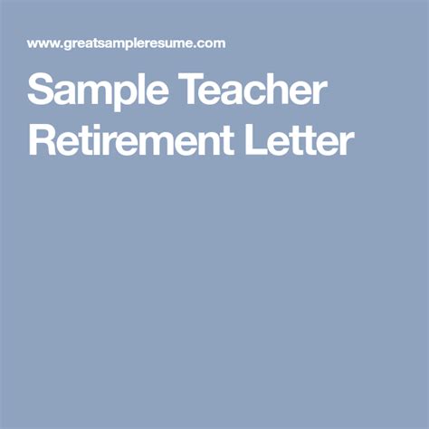 sample teacher retirement letter retirement letter  employer teacher