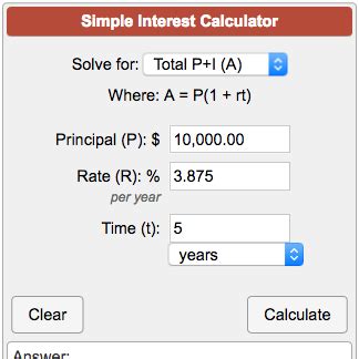 simple interest calculator  p rt