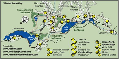 whistler accommodation maps guide whistler accommodations