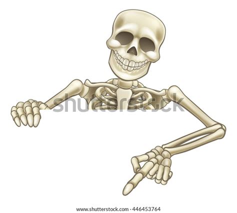 skeleton halloween cartoon character peeking over stock