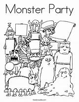 Coloring Monster Party Pages Birthday Print Monsters Friendly Noodle Color Search Printable Happy Today Twistynoodle Group Built California Usa Line sketch template
