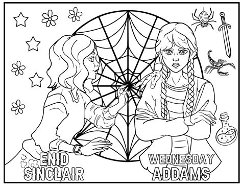 wednesday coloring pages  format etsy canada