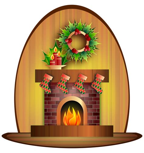 clipart christmas fireplace