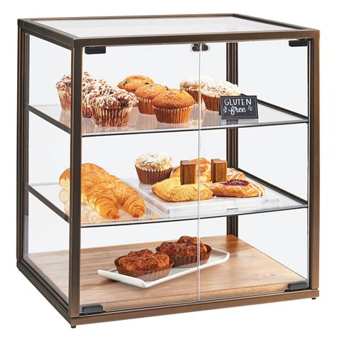 cal mil   tier vintage bakery display case  wood base