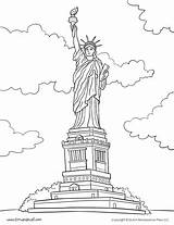 Coloring Statue Liberty Pages Social Studies Printable Clipart July American Clip Timvandevall sketch template