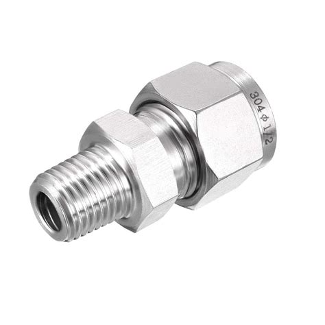 uxcell stainless steel compression tube fitting   npt male