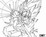 Goku Colorir Luetta sketch template
