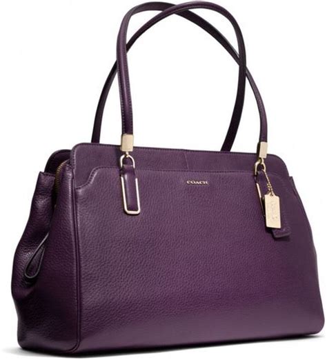 coach madison kimberly carryall in leather in purple light gold black violet lyst