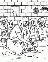 Disciples Washes Washing Coloringhome Loudlyeccentric Divyajanani sketch template