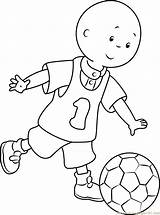 Coloring Caillou Playing Football Pages Cartoon Soccer Coloringpages101 Kids Printable Sheets Choose Board sketch template