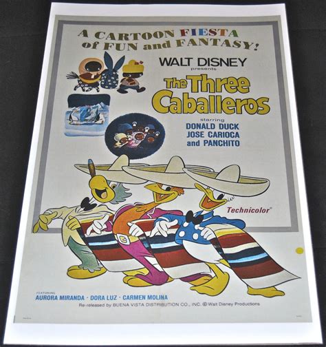 three caballeros re release theatrical movie release poster 1943