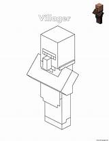 Minecraft Villager Coloring Pages Printable Print Template sketch template