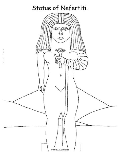 statue  nefertiti coloring page ecekids