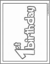 Birthday Coloring 1st Pages Banner Printable Happy Color Colorwithfuzzy sketch template