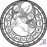 Stained Sagittarius Amethyst Akili Astrology Malvorlagen Erwachsene Sketch sketch template