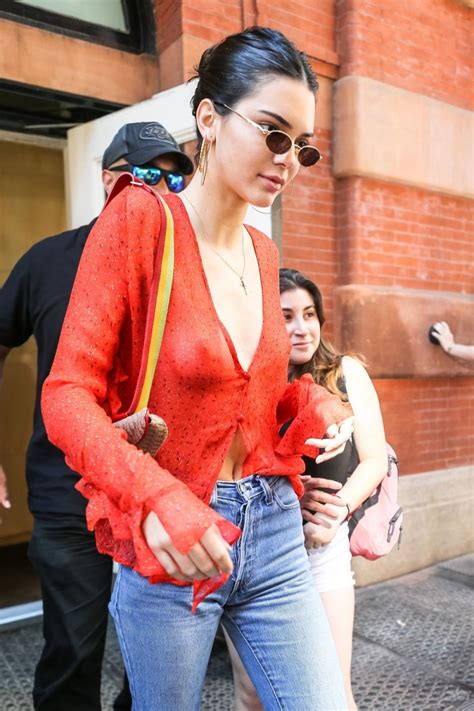 kendall jenner out in a sheer top nyc celebzz celebzz