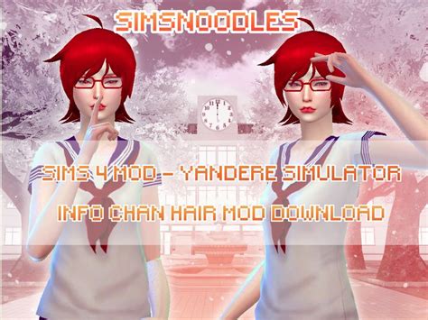 sims  yandere simulator info chan hair mod  xxsnowcherryxx sims
