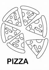 Pizza Coloring Pages Toppings Kids Printable Food Getcolorings Color Print sketch template