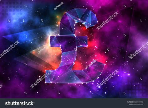 volumetric vector pound currency symbol space stock vector royalty