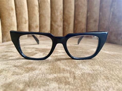 Vintage 1950 S Black Safilo Horned Rim Glasses Frames