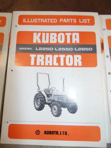 kubota    tractor parts manual  equipment manuals