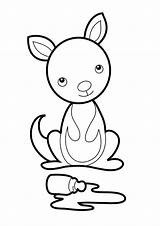 Kangaroo Coloring Baby Pages Cute Craft Preschool Joey Crafts Pouch Kids Colouring Letter Printable Animals Animal Color Netart Drawing Zoo sketch template
