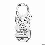 Stop Santa Own Color Hangers Coloring Kids Doorknob Craft Crafts Orientaltrading sketch template