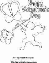 Valentine Coloring Cupid Hearts Link Print Size Click sketch template