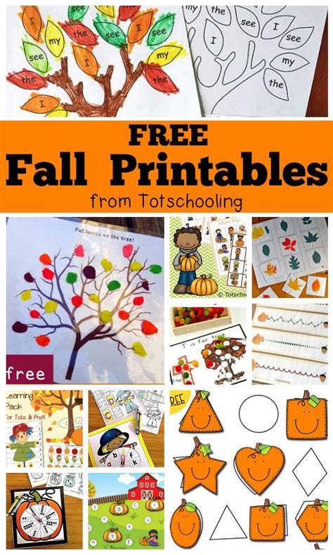 fall printables kindergarten