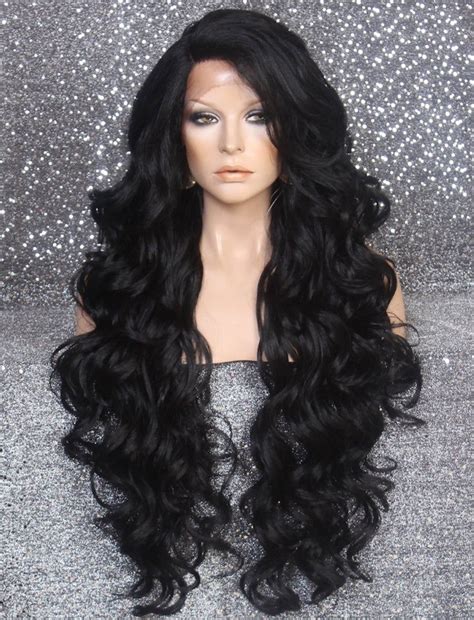 40 Extra Long Human Hair Blend Wig With Romantic Curls Etsy Cheap