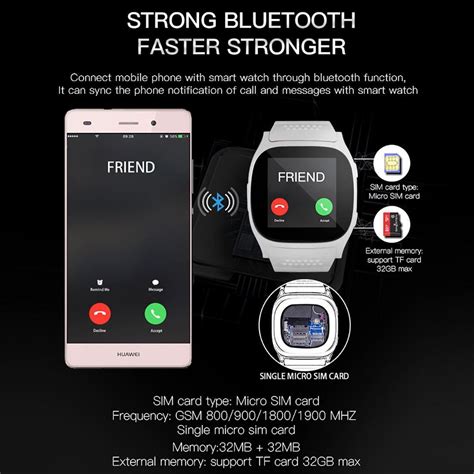 T8 Bluetooth Smart Sim Card Phone Watch Sports Steps Smart Wear Android