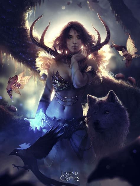 fantasy art goddess of the sacred forest 2d digital fantasycoolvibe