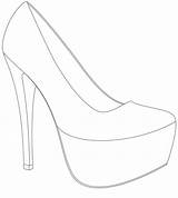 Shoe Template Drawing Heel Shoes High Outline Wedding Platform Ladies Templates Zapatos Stiletto Sketch Win If Printable Heels Sketches Easy sketch template