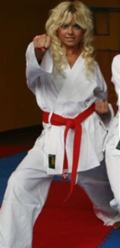 Striking Karate Blonde Aandw