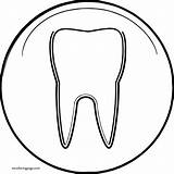 Coloring Dental Tooth Circle Wecoloringpage sketch template