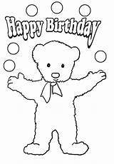 Birthday Coloring Bear Pages Teddy Cute Print Clipartqueen sketch template