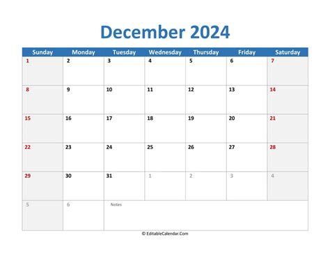 december  printable calendar  holidays