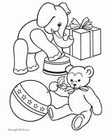 Toys Coloring Toy Christmas Animal Stuffed Pages Sheets Printable Bear Story Elephant Color Colouring Kids Clipart Holiday Print Animals Favorite sketch template
