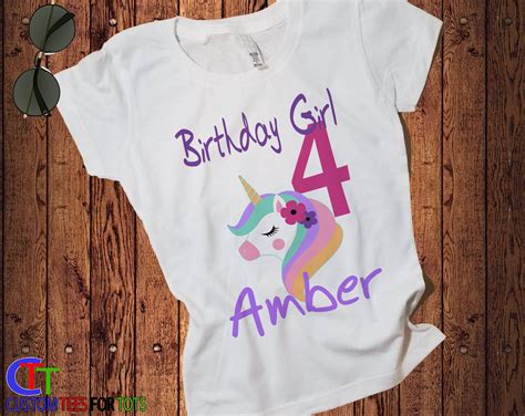 unicorn birthday shirt girls personalized unicorn etsy birthday