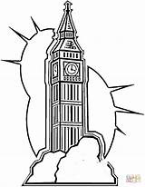 Colorare Londra Coloring Tower Clock sketch template