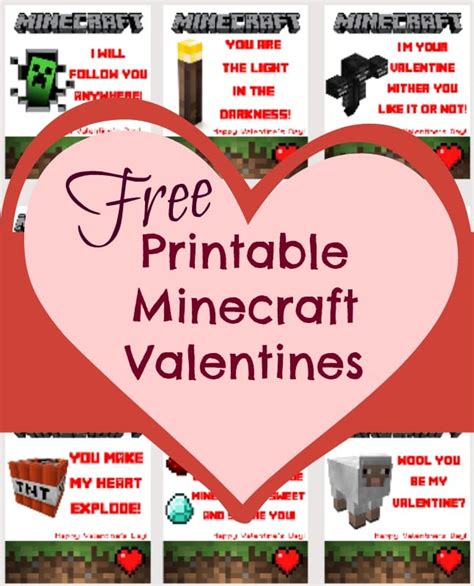 printable minecraft valentines skrafty