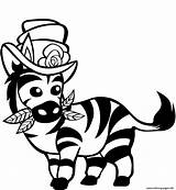 Zebra Coloring Hat Pages Cute Top Printable sketch template
