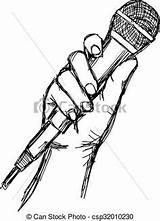 Microphone Hand Sketch Drawn Clipart Coloring Vector Getdrawings Clipground sketch template