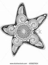 Starfish Drawn Mandalas Seleccionar sketch template