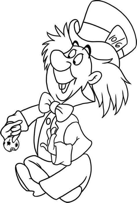 mad hatters tea party  colouring pages