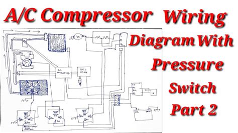 wiring diagram  ac compressor  pressure switch  condenser fan motor part  youtube