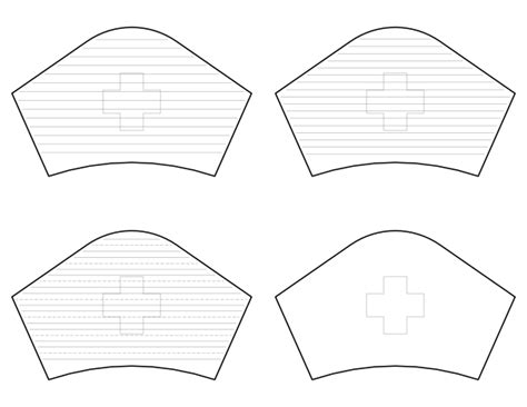 printable nurse hat shaped writing templates